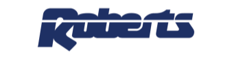 Roberts logo in navy blue text