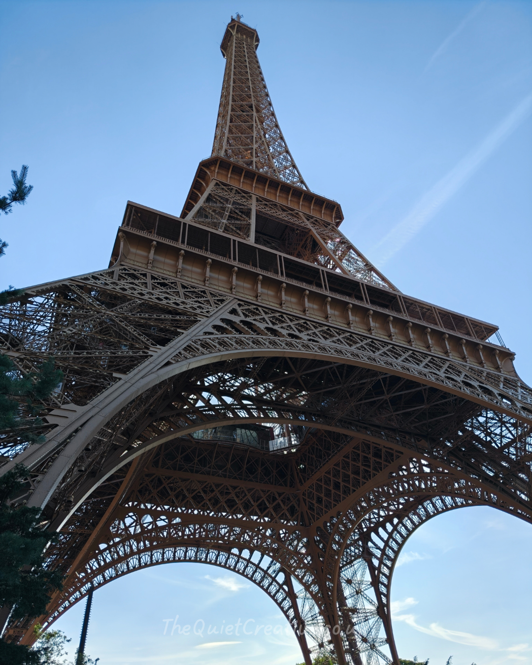 Wrought-iron lattic framework of the Eiffel Tower