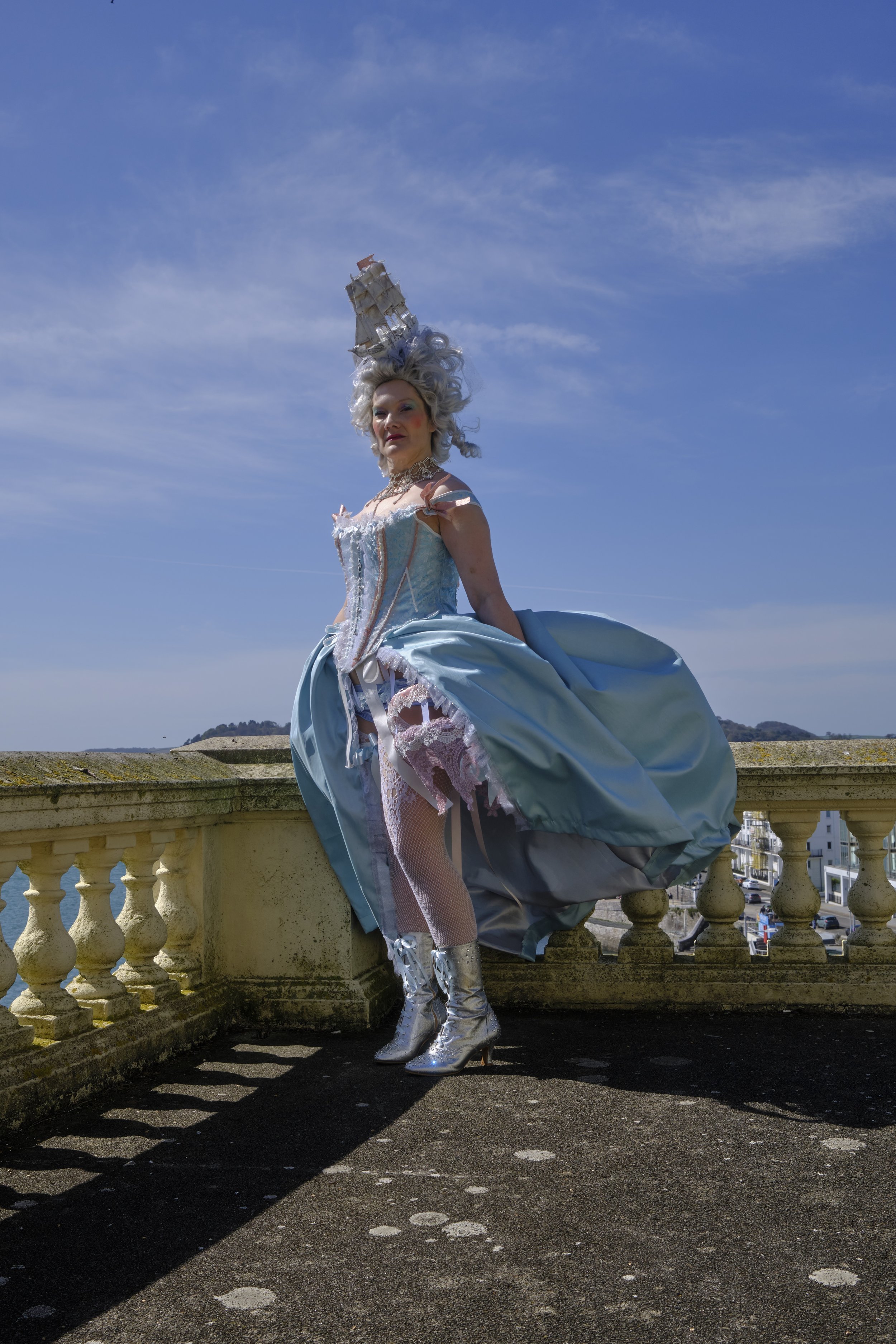 (c) Laurence Cummins Photography - English specialist medium format wedding & portrait photography based in Somerset UK, covering all of England - A theatrical shot of a burlesque Marie Antoinette
