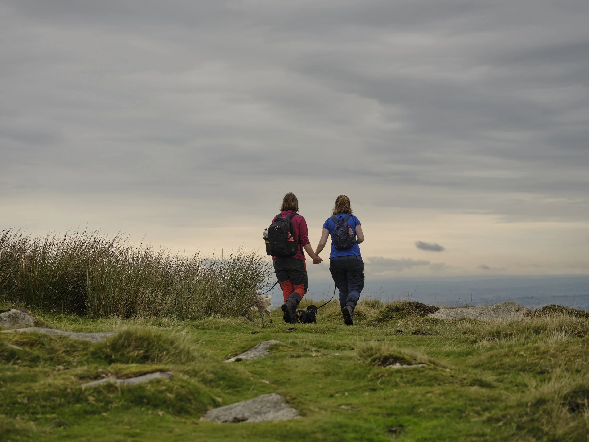 (c) Laurence Cummins Photography - English specialist medium format wedding & portrait photography based in Somerset UK, covering all of England - Portrait of a romantic couple on the wind swept moors