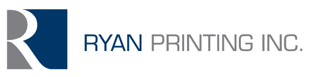 Logo for RYAN Printing Inc. with a stylized R and a blue and gray color scheme.