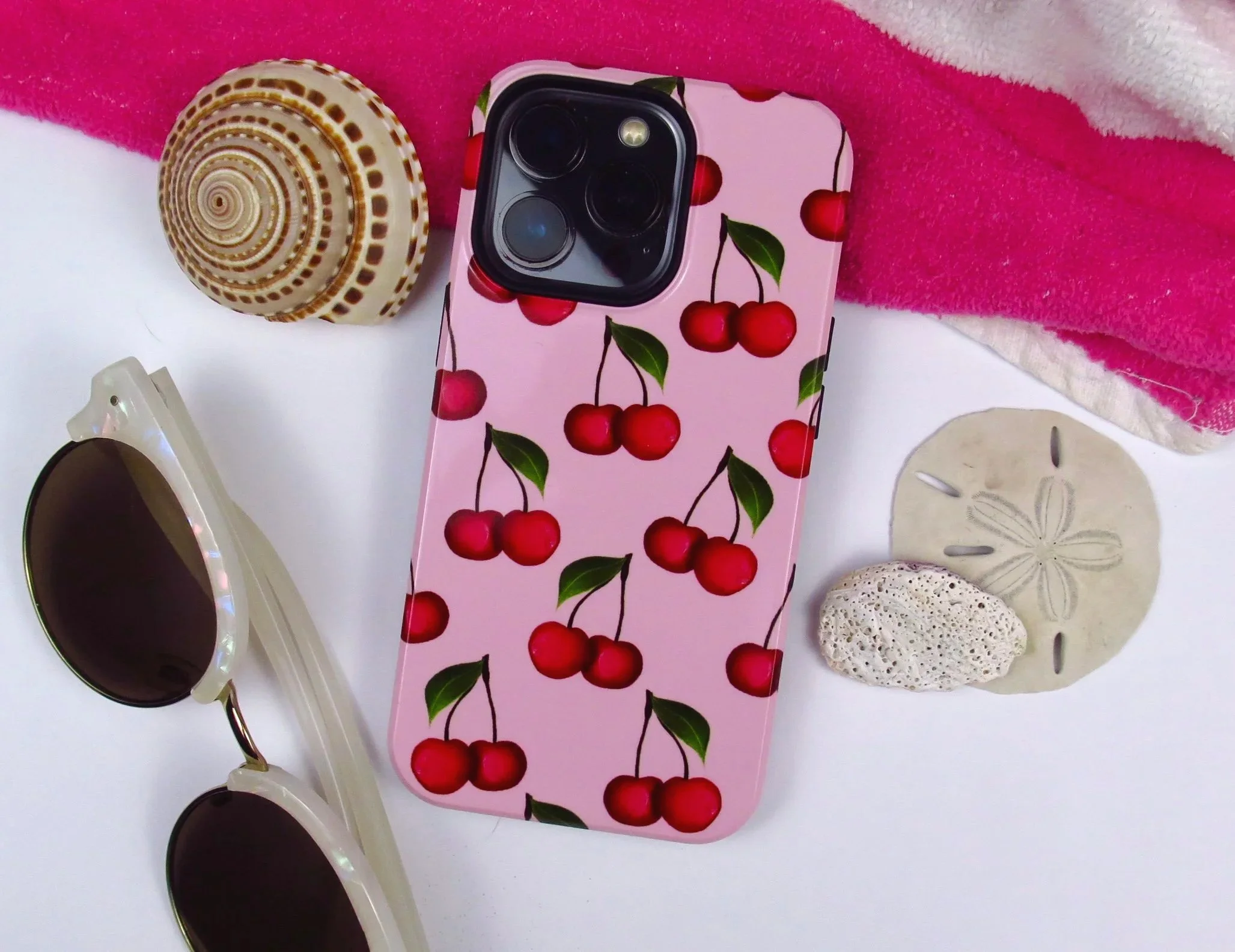 Pink Cherries Phone Case Ultra Femme and Girly Phone Case for Women