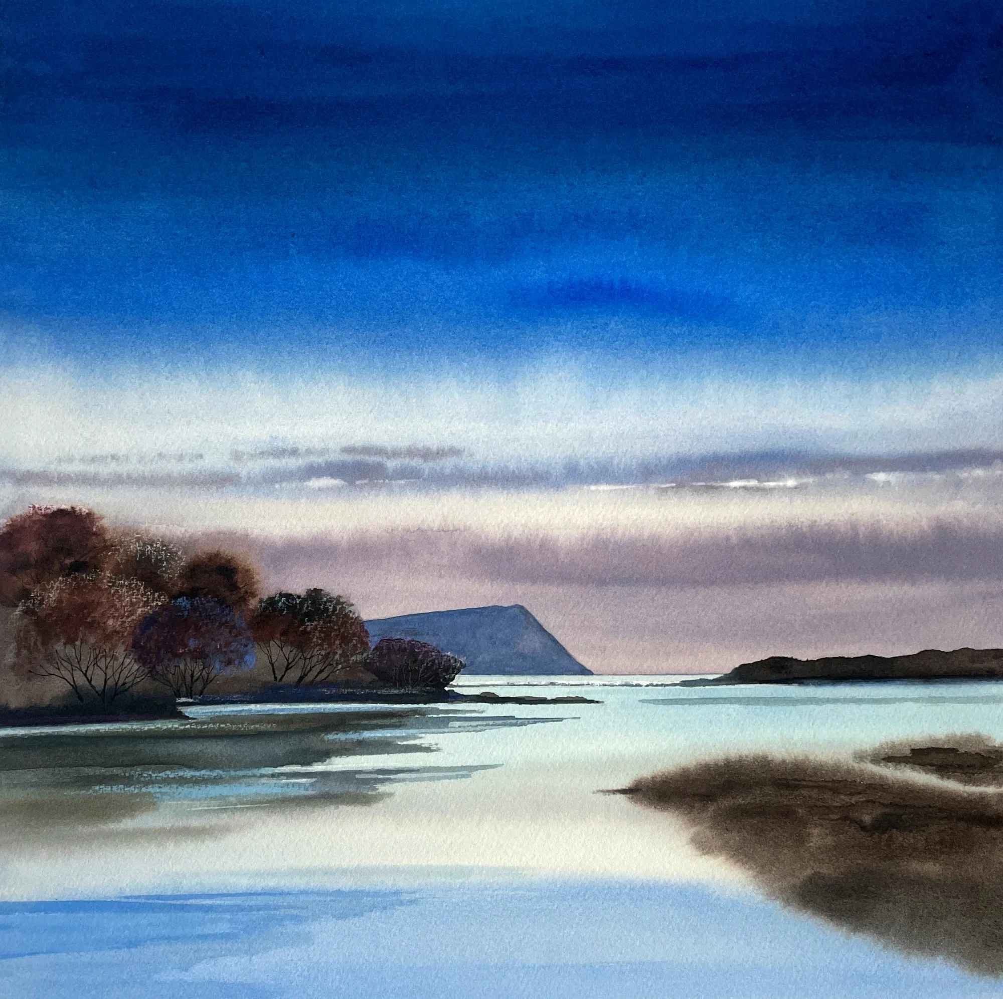 Nevern Estuary Twilight, Limited Edition of 25, Framed Print, 22_ x 22_, £185, Unframed £125.JPG