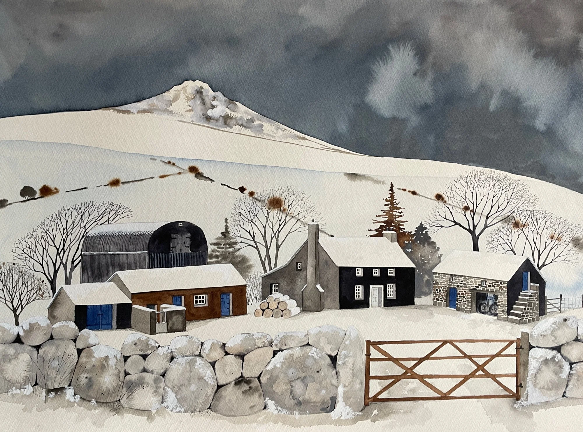 Winter Farm Brynberian, 37"x 29", mixed media, £825.JPG