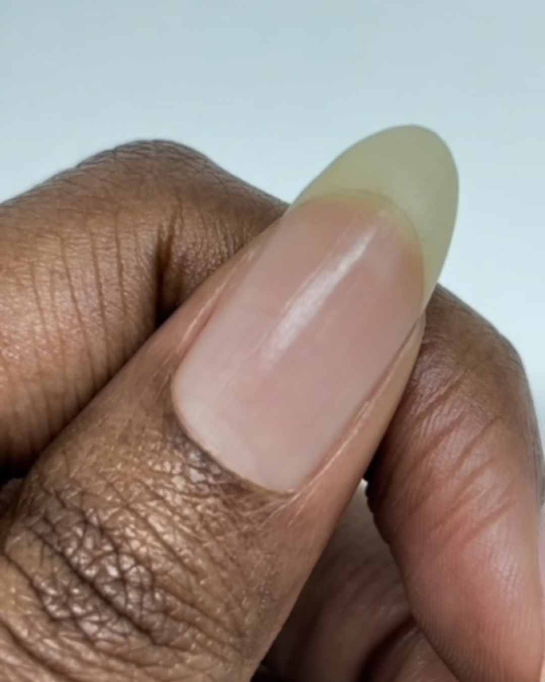 This is a photo of a strong natural nail with no polish.