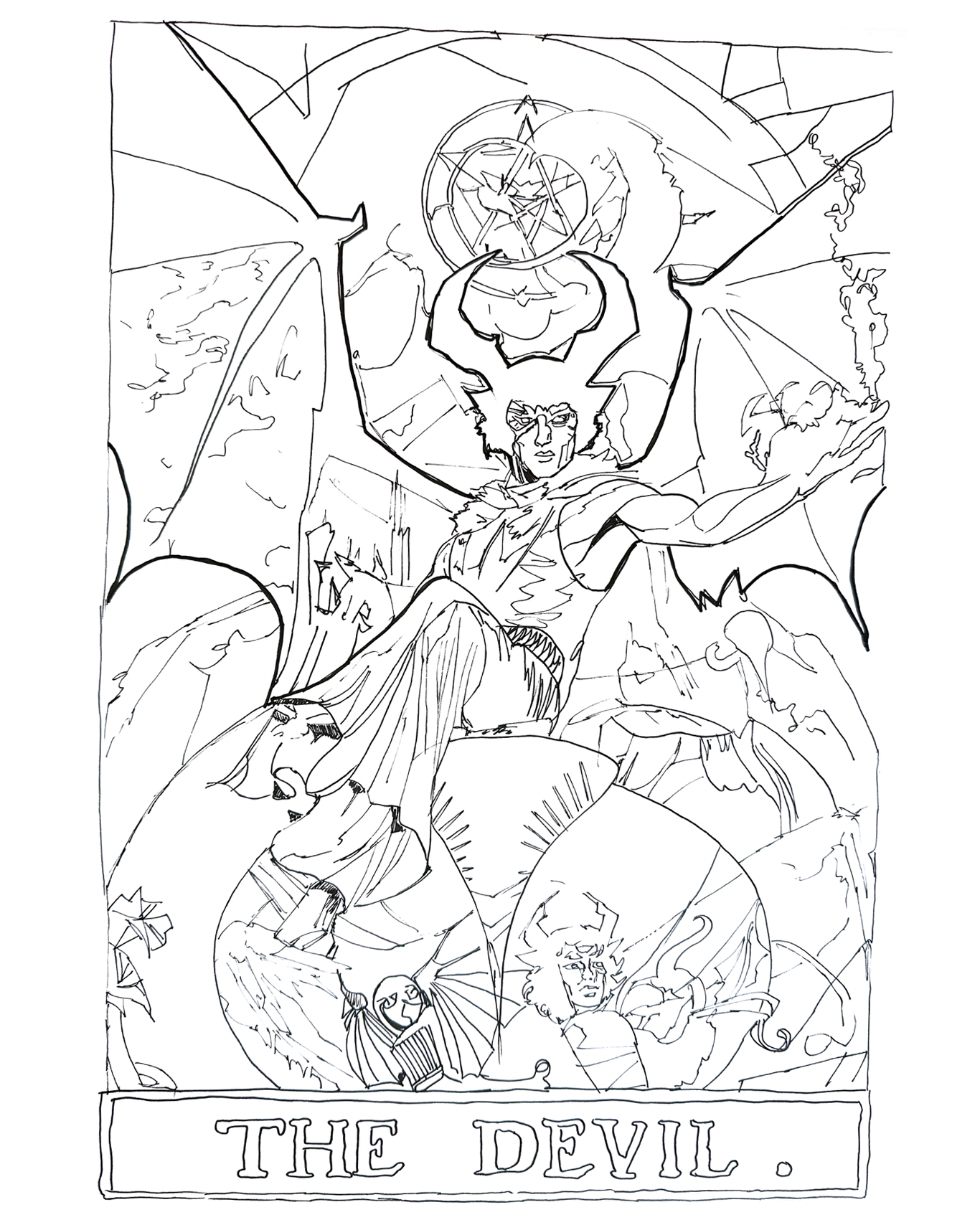 Tarot Arkana: The Devil (Outlines)