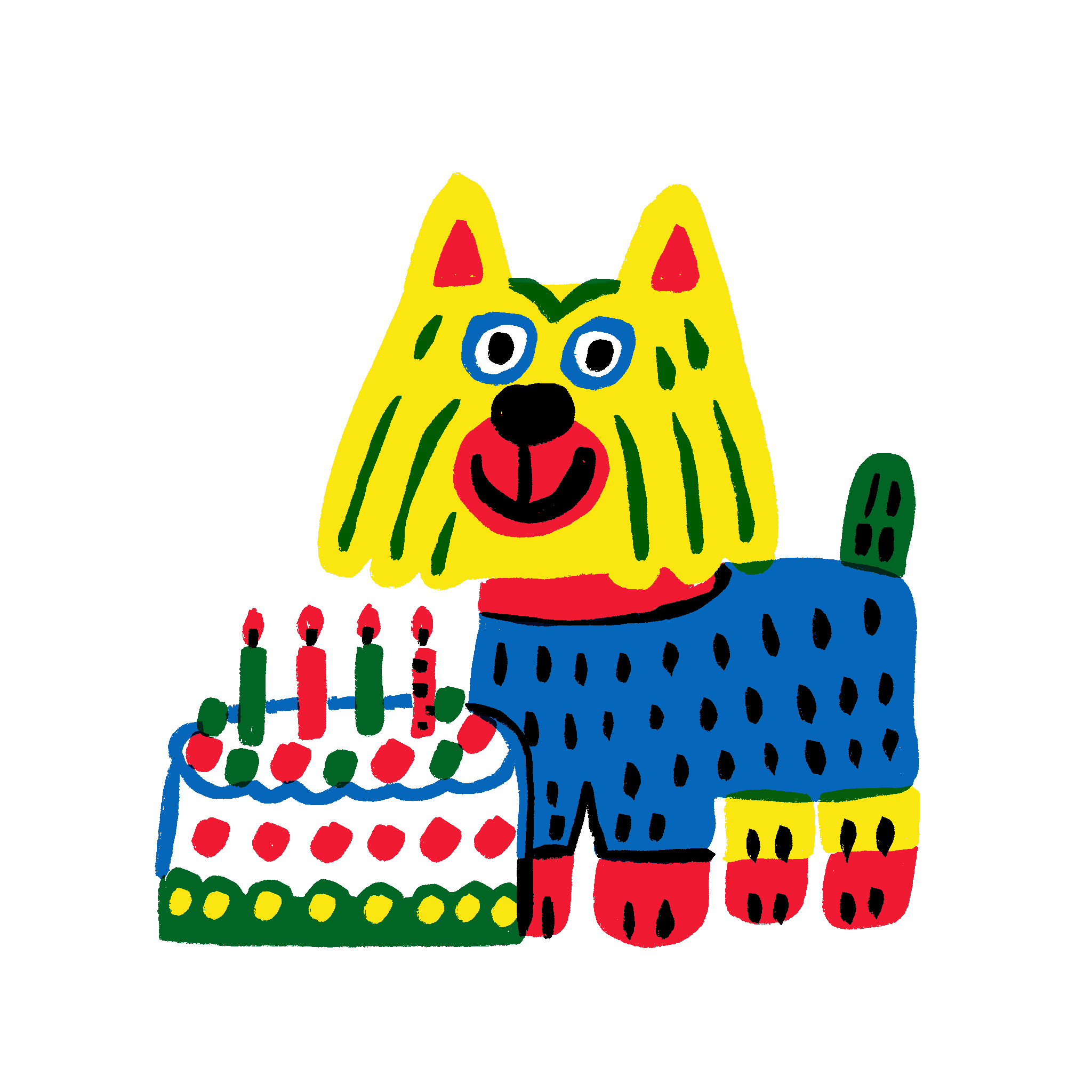 Here for the cake and the chaos (drawn with Procreate)