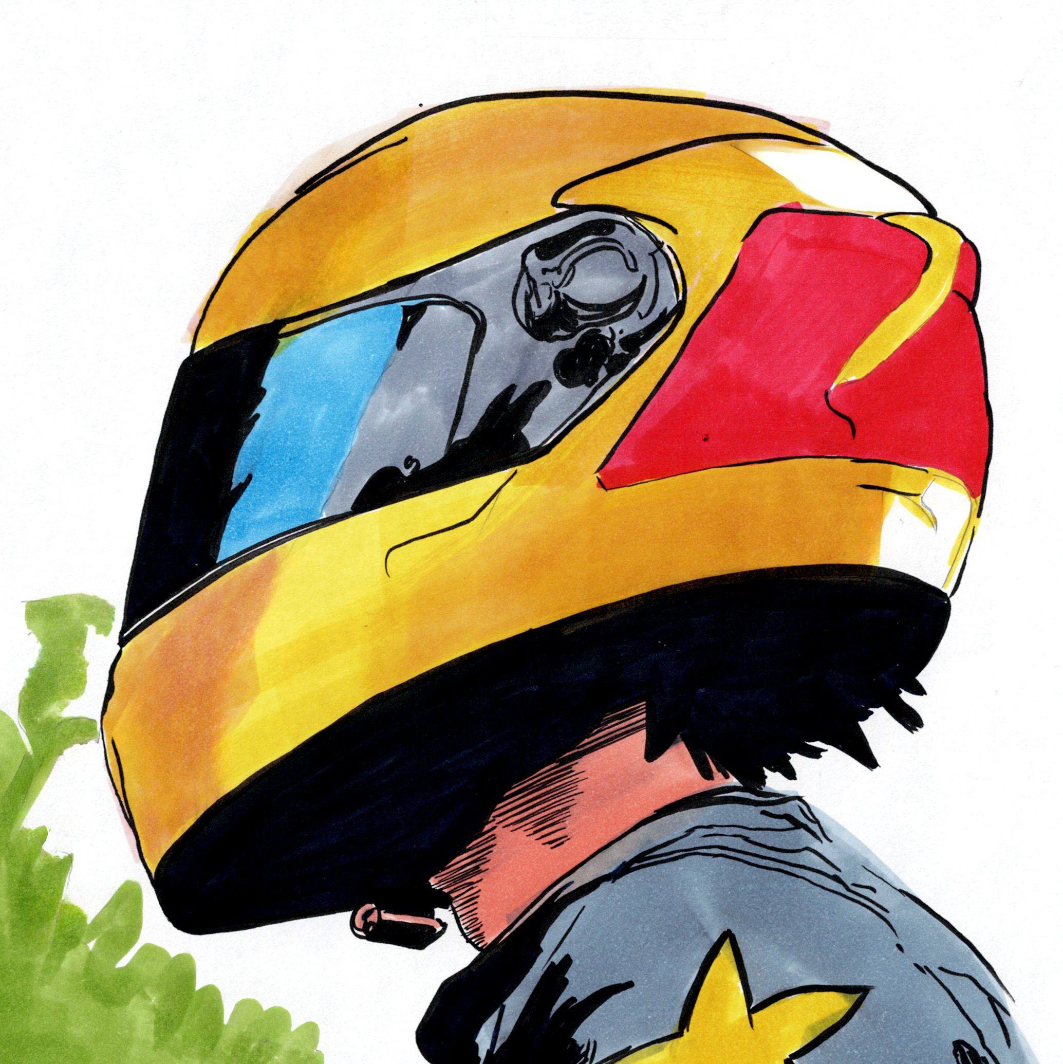 At full speed, faces disappear. Only character remains.
