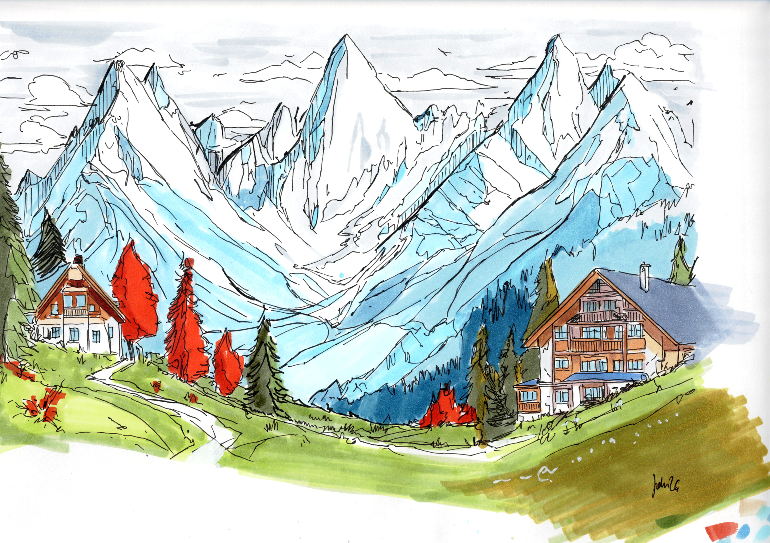 Alpine Chalets Quick Sketch