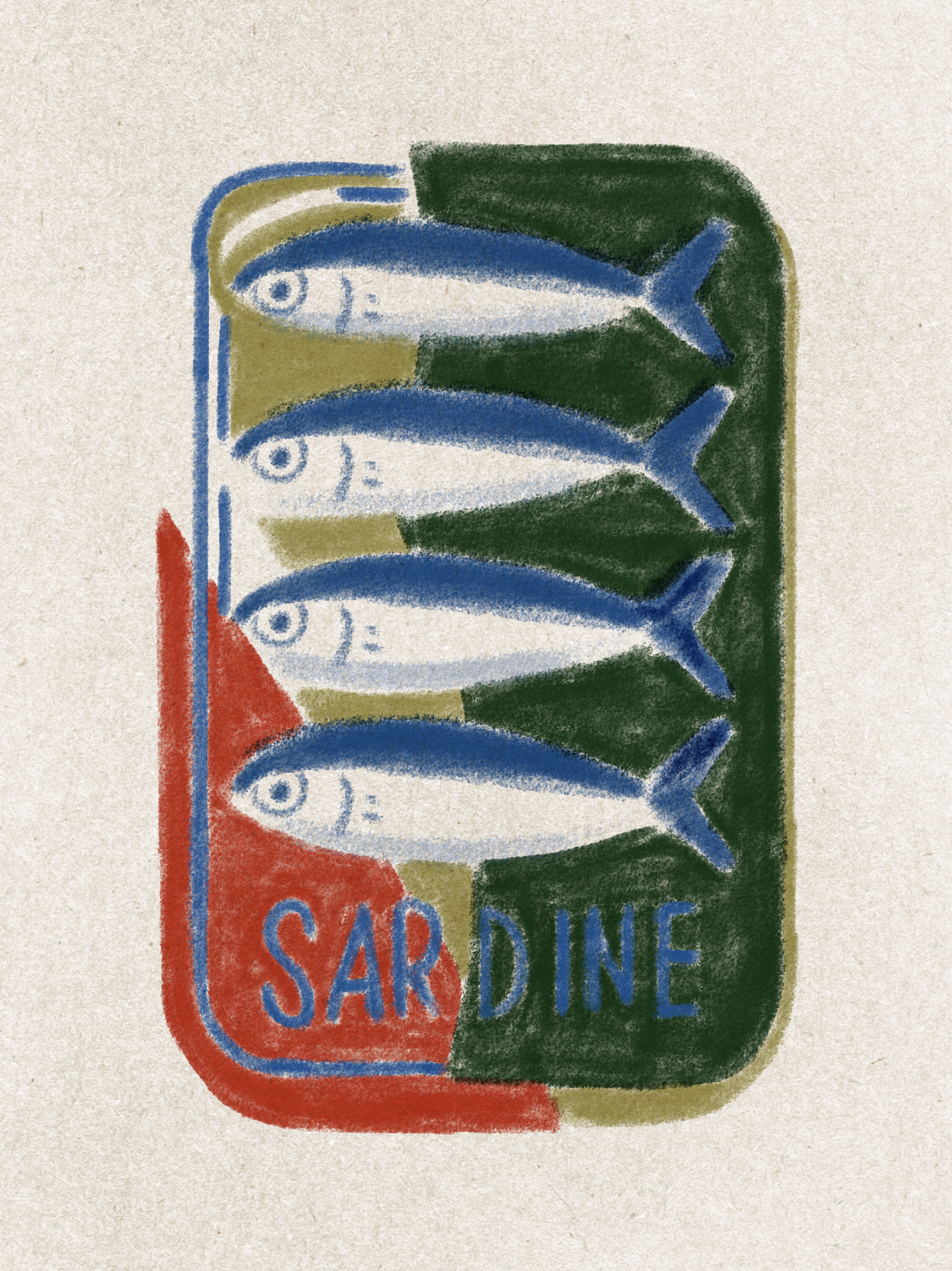 Caught up again in the tinned fish hype (drawn with Procreate)