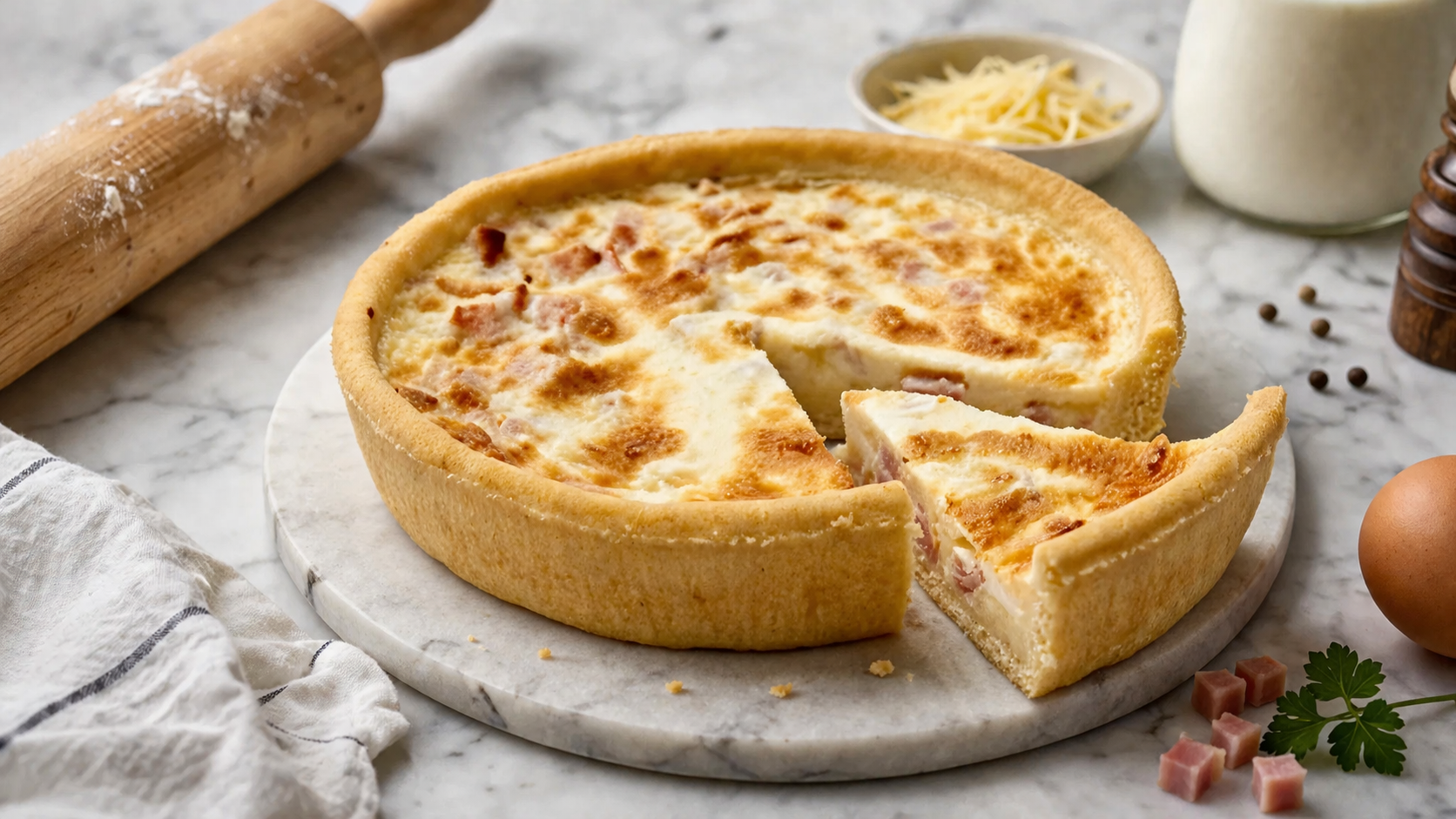 Receta fácil de quiche de bacon y queso