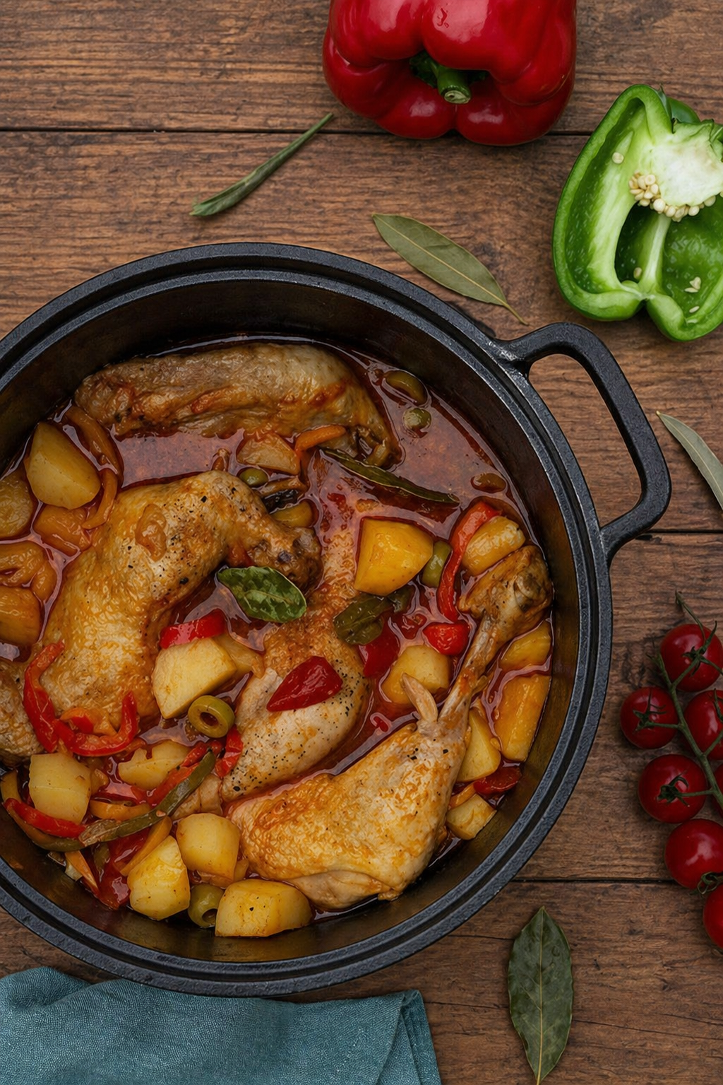 Receta de muslos de pollo a la vizcaína