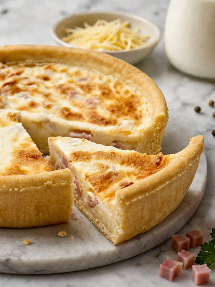 Receta fácil de quiche de bacon y queso  