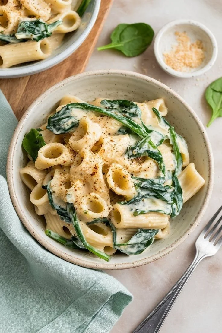 Macarrones con espinacas y queso: receta fácil para niños