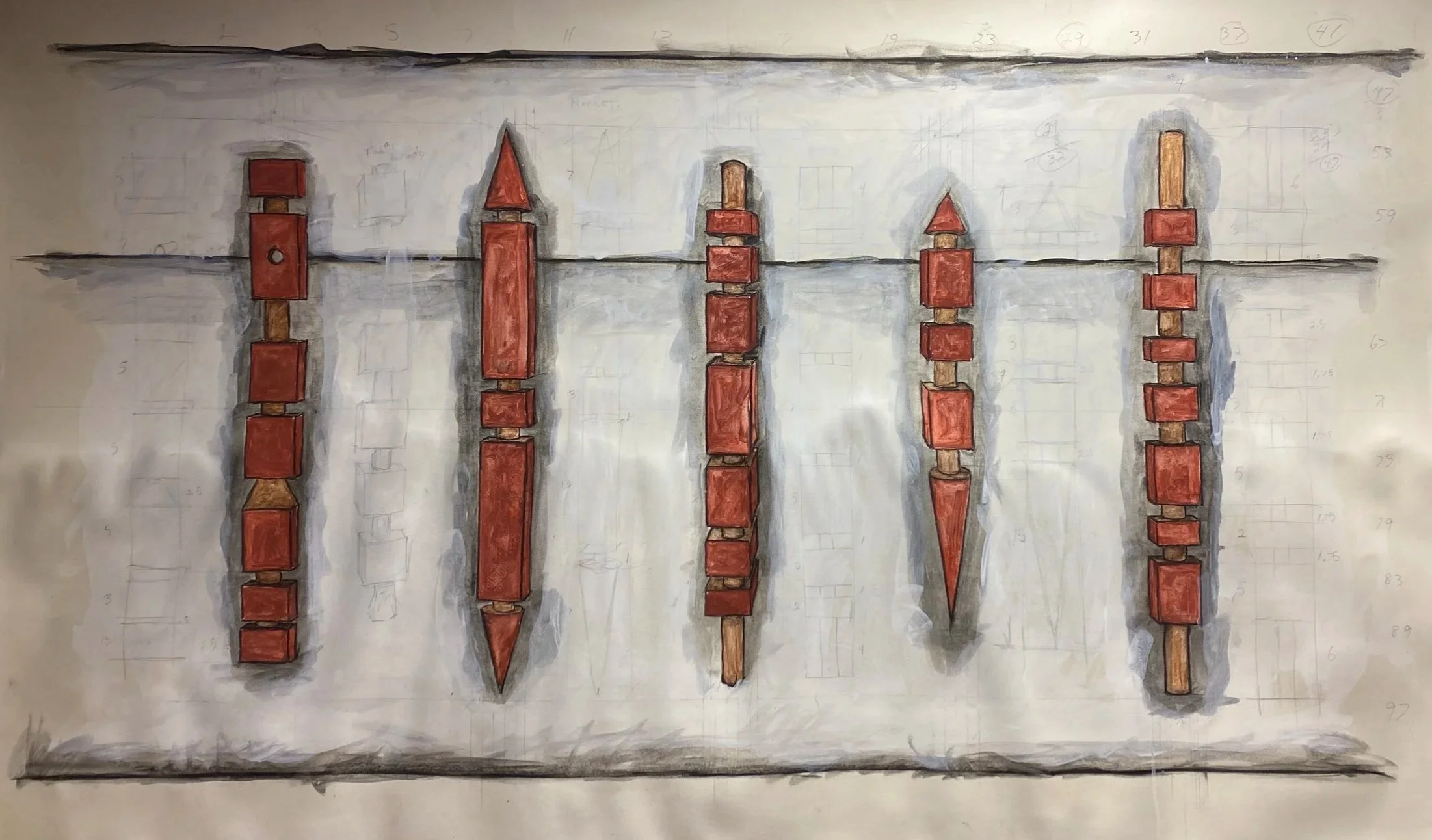 SONG TOTEM SKETCH 2022
Oil on Paper
40”x30”