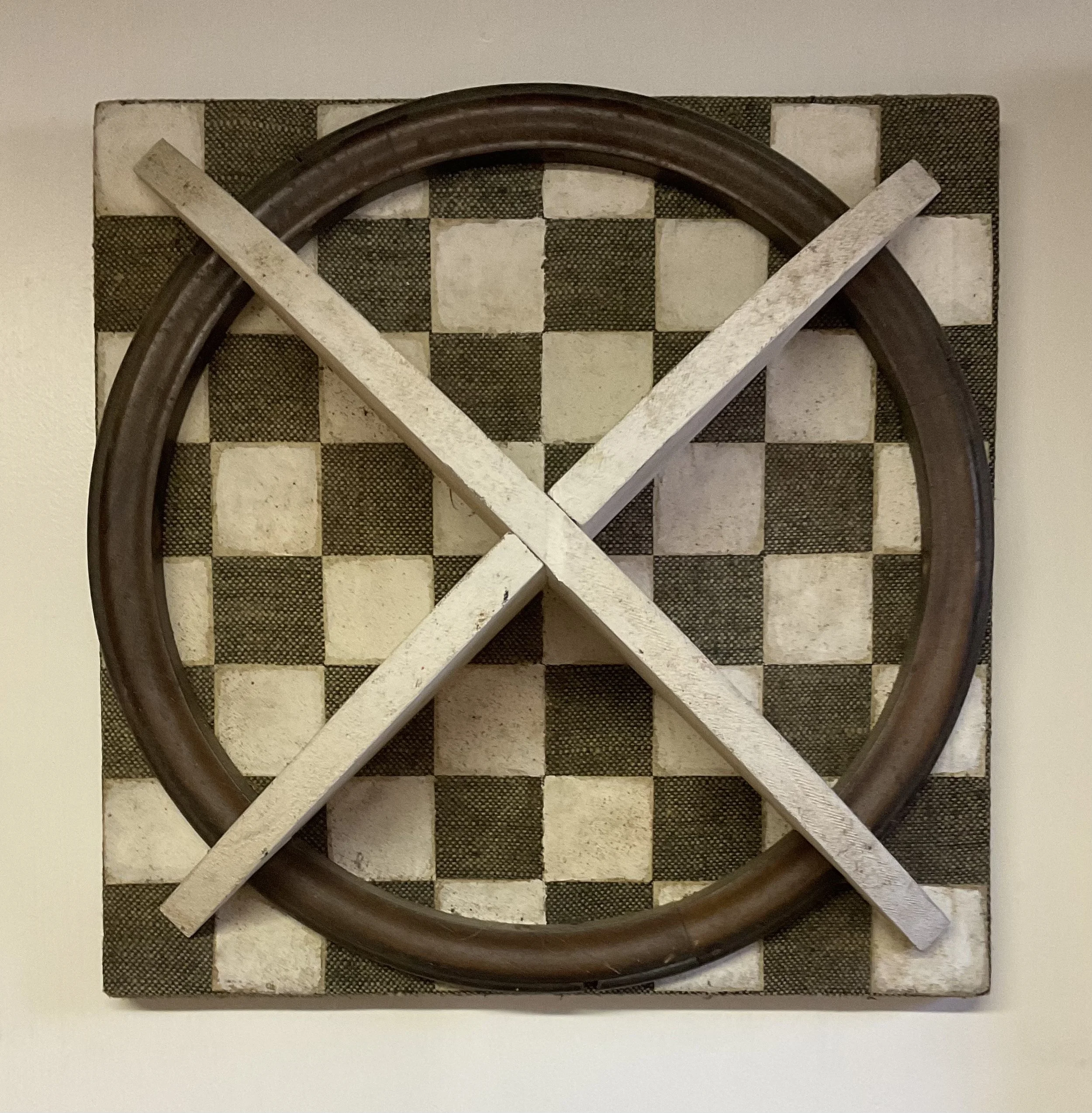 BORED 2000?
Wood, Fabric, Oil, Scrap Wheel
16"x16"x7"