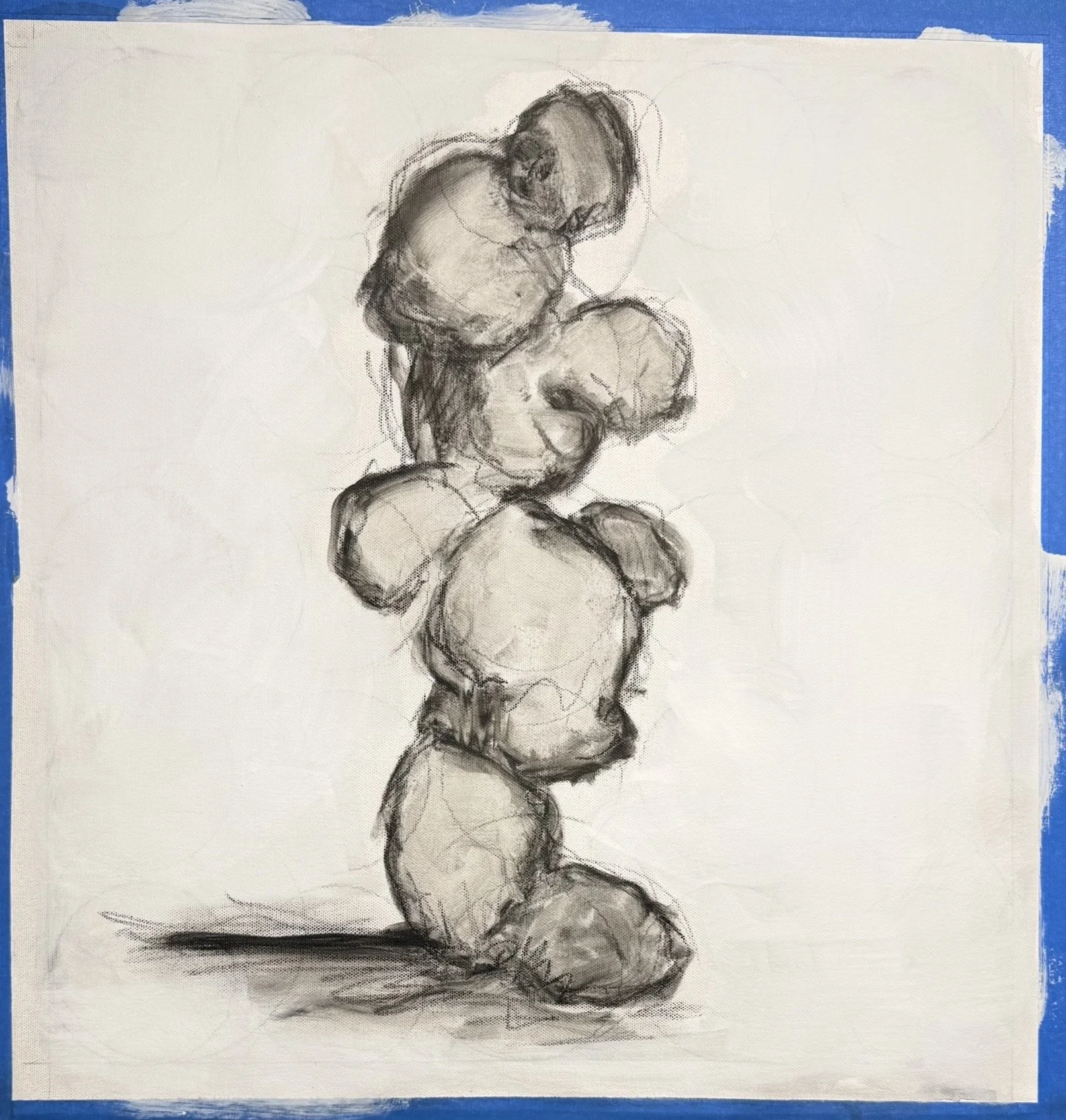 ROCK PILE SKETCH 2025
Charcoal, Oil, on canvas
18”x18”