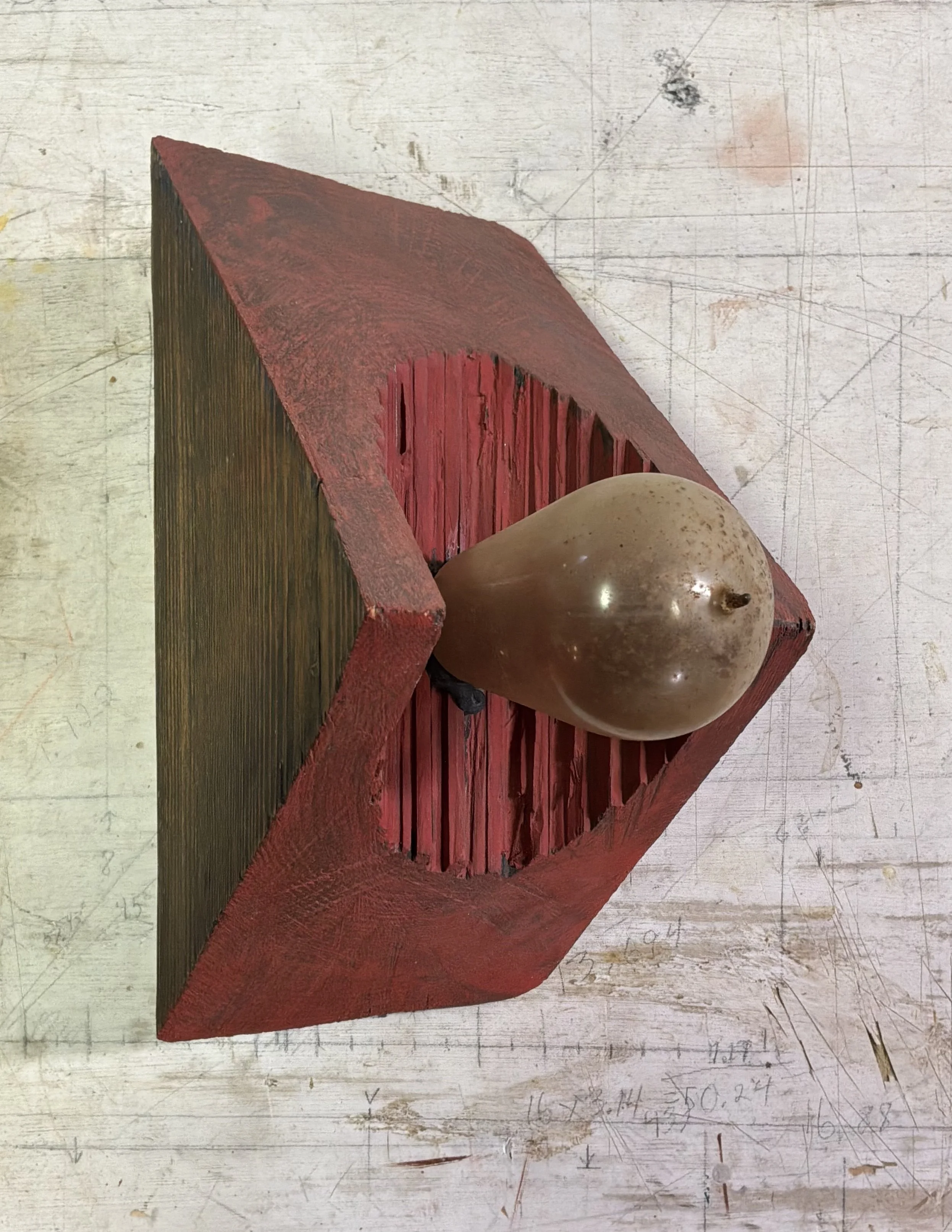 RED PAINT SCONCE 1990
Oil, Wood, Tar, Light Bulb
5"x10"x7"
