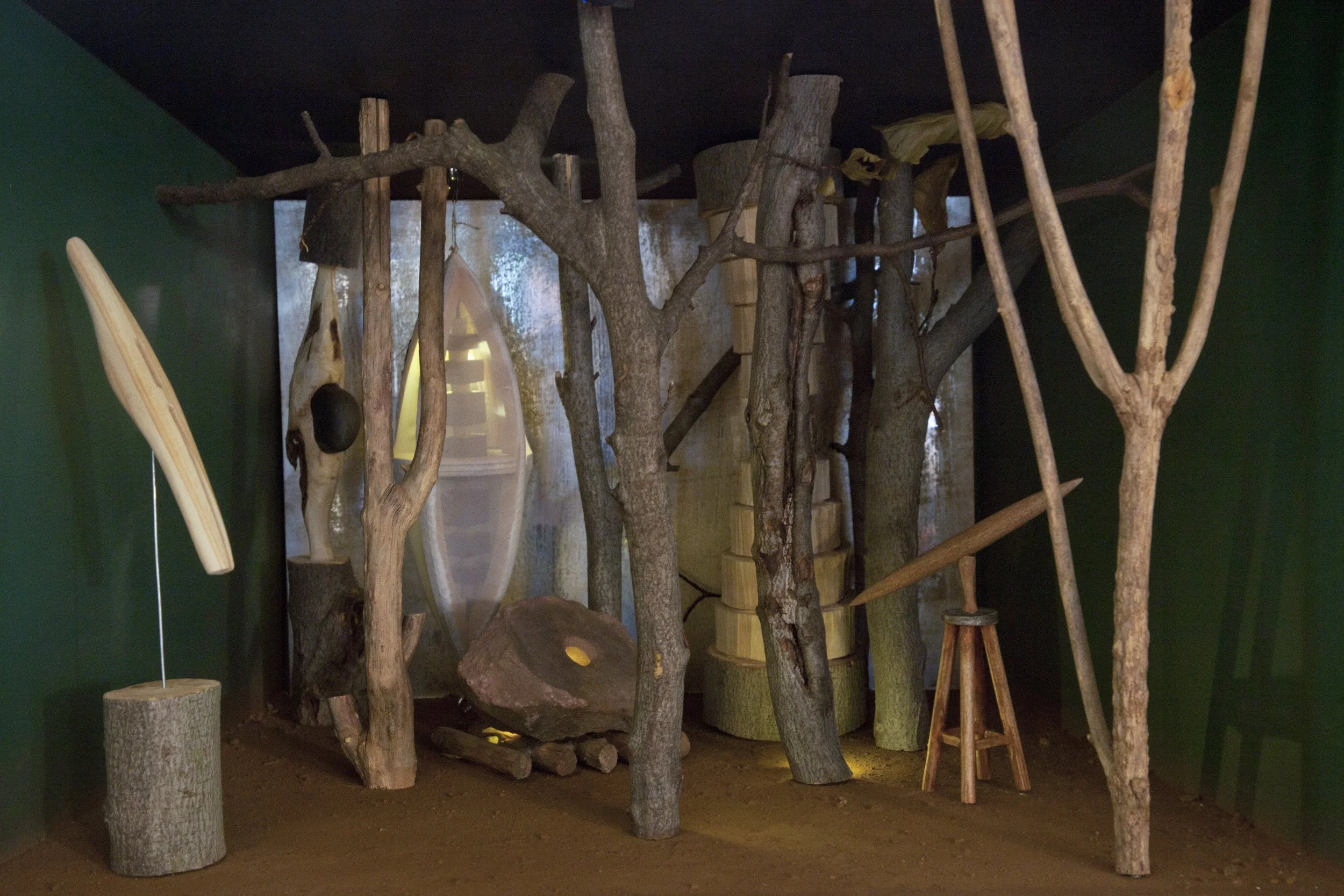 WINTER NIGHT, MONTCLAIR 2024
Photo M. Roberts
Tiny Gallery Installation
Wood, Stone, Branches, Screen Fabric
22.5"x15.5"x18.5"