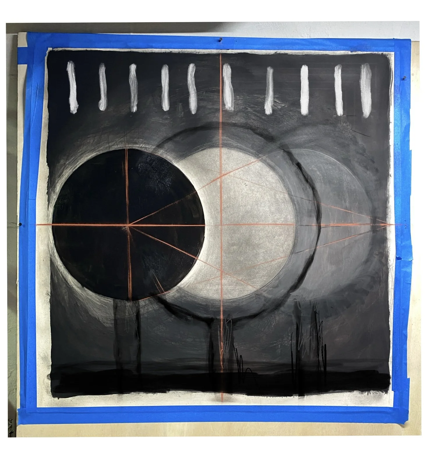 BATTERY #7 Drawing 2024
Oil on Paper
46”x46”