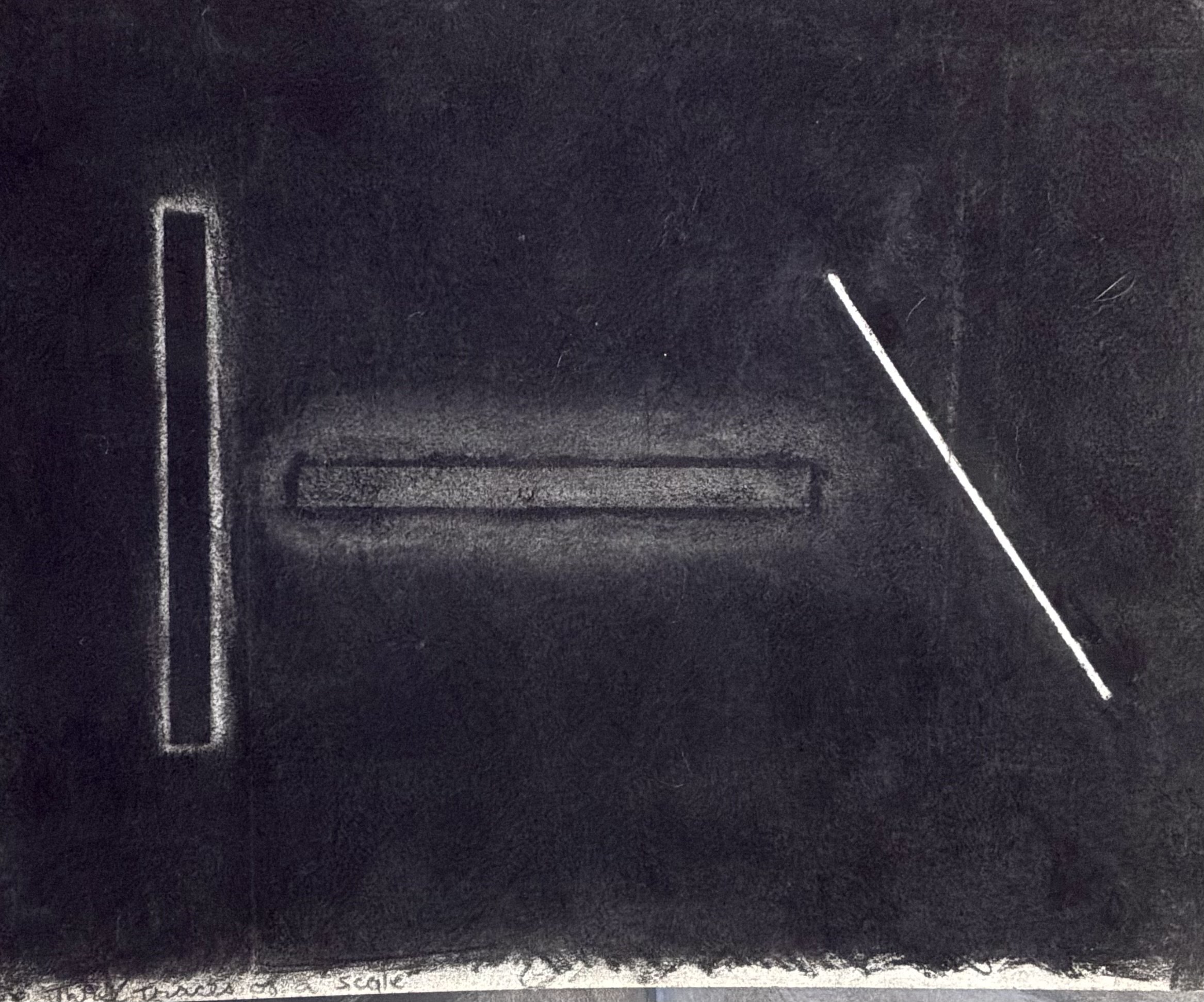 THREE TRACES OF A SCALE 1990
Charcoal on Paper
14”x12”