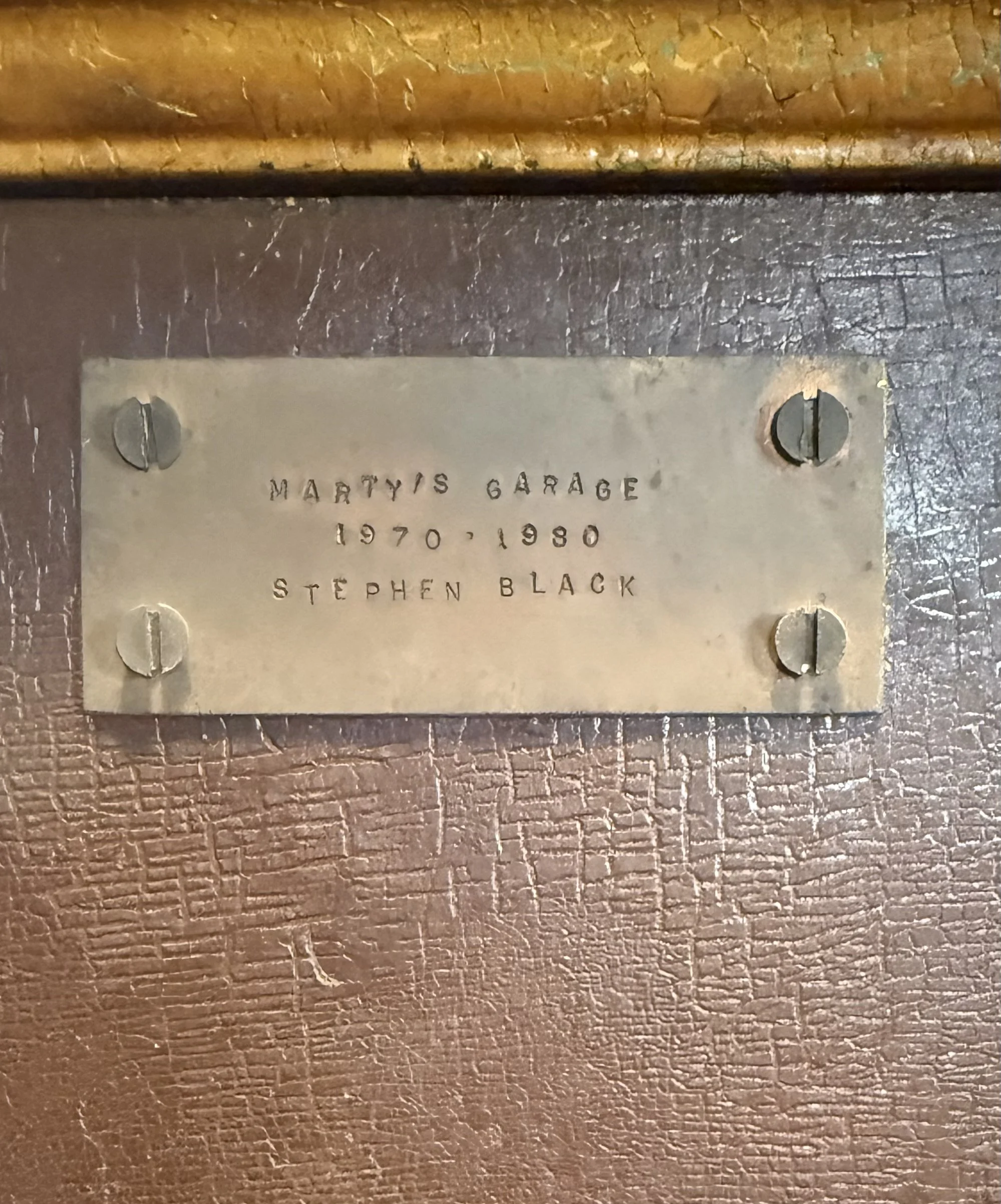 MARTY’S GARAGE NAME PLATE 1980
Copper