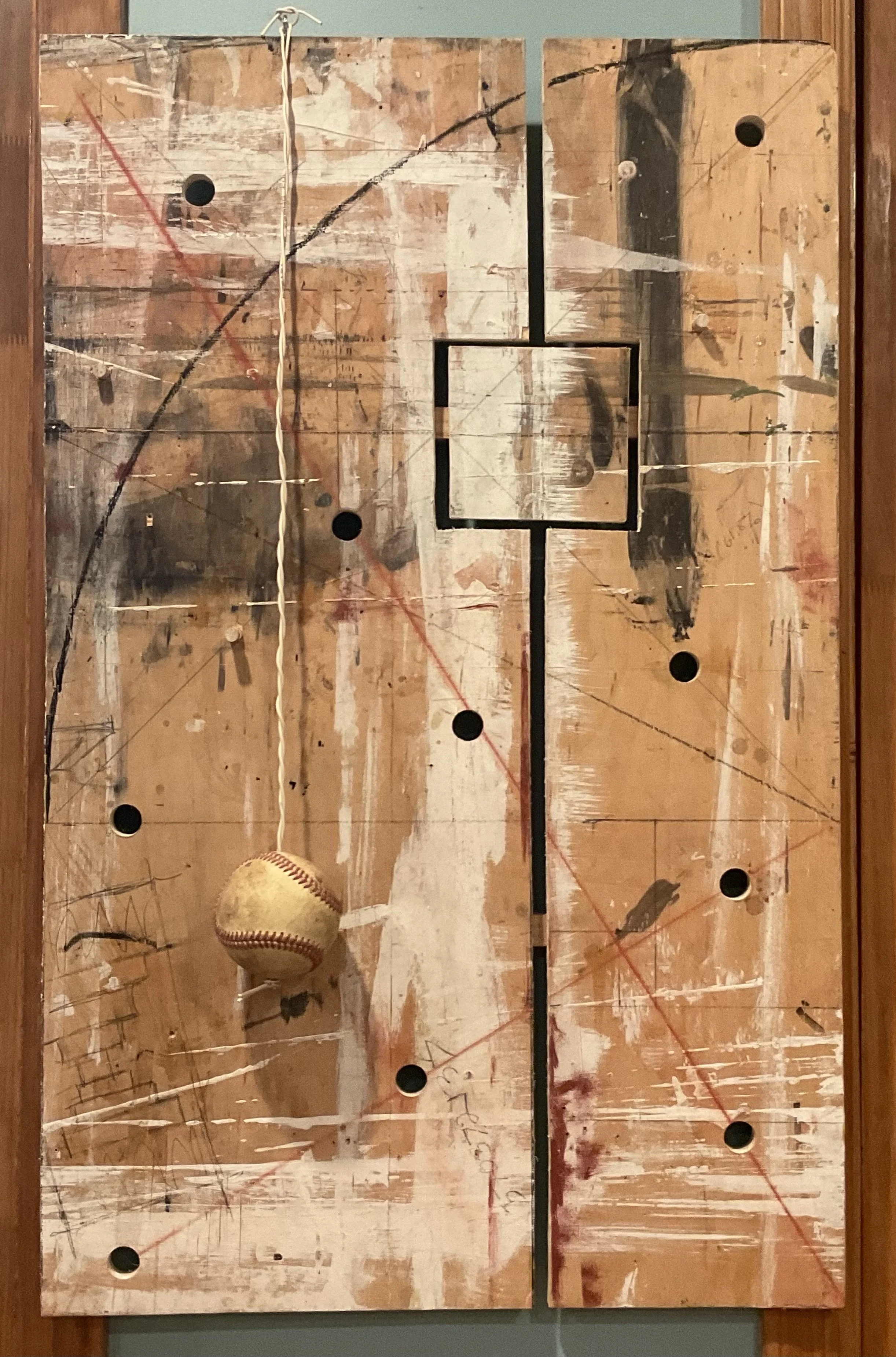 MISPLACED ACTIONS 2024
Scrap Wood, Baseball, Twine
24”x48”