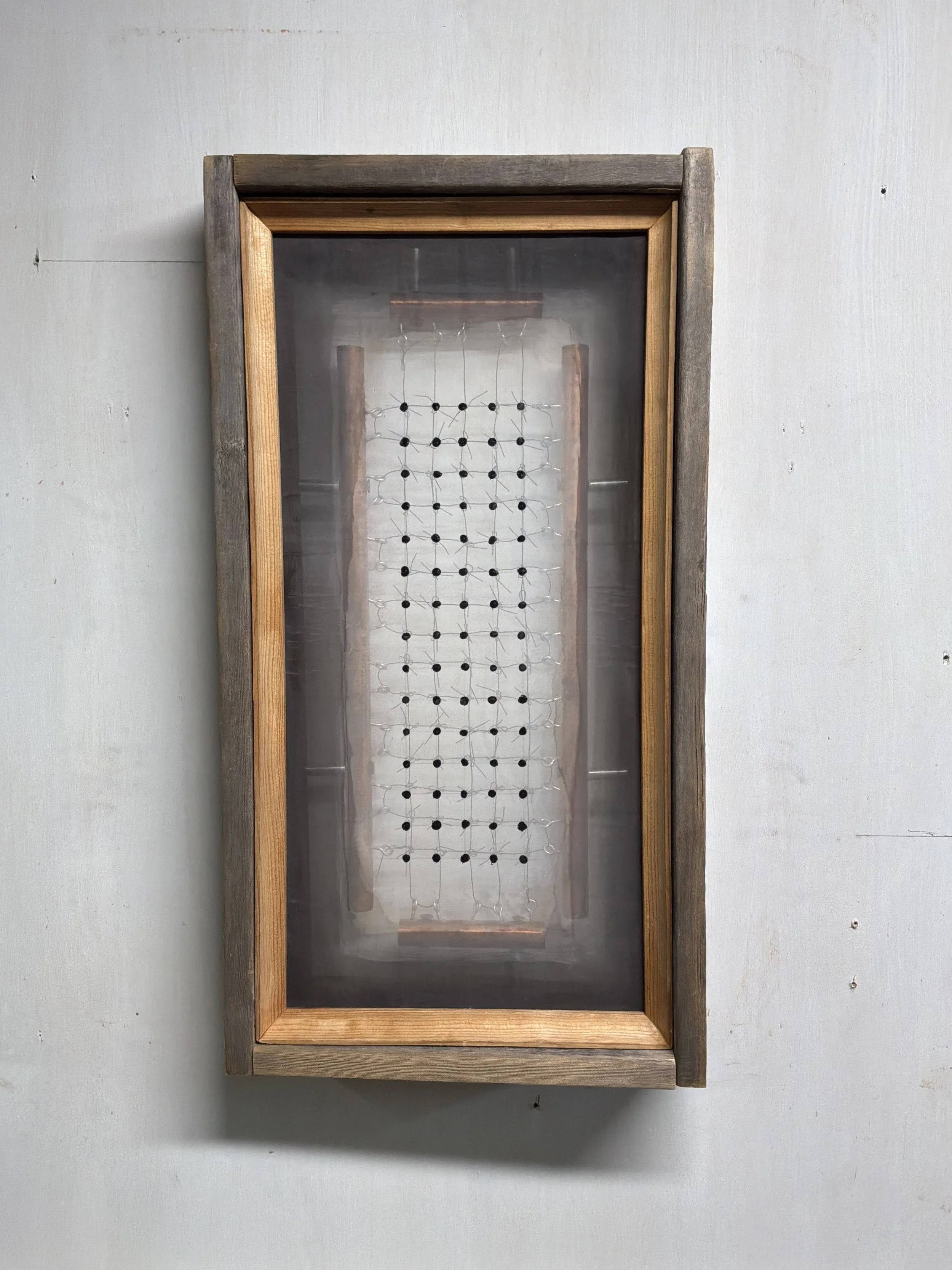 MULTI DIMENSIONAL CALCULATOR 2024
Wood, Wire, Screen Fabric, Copper, Rubber Paint
11"x20.5"x2"