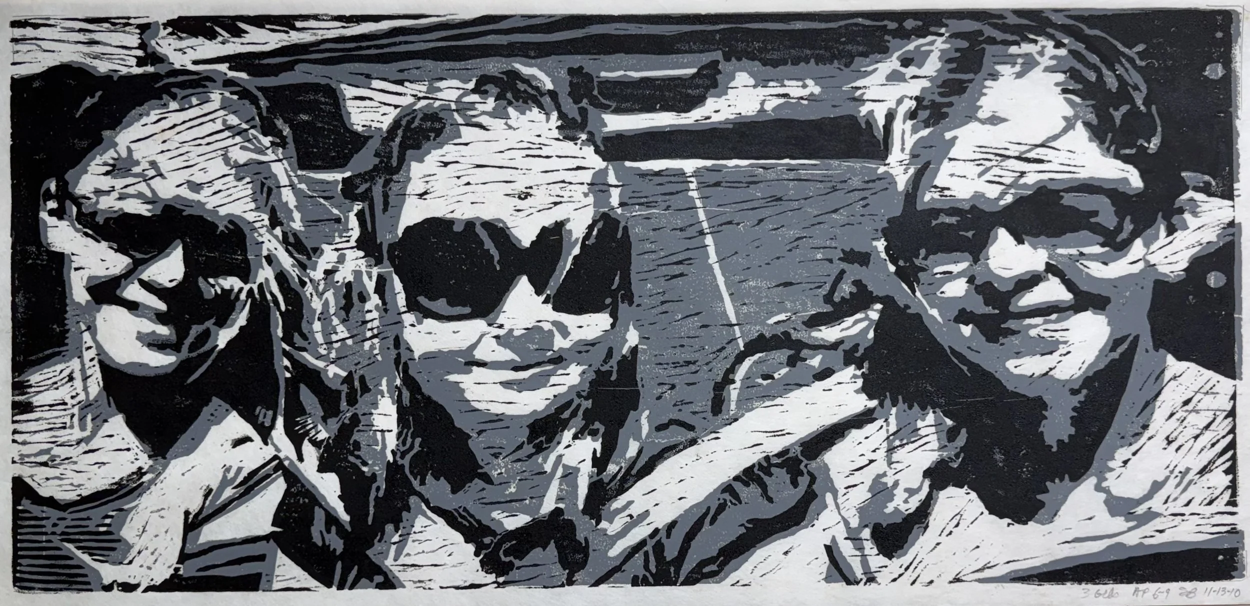 3 GIRLS 2004
Woodblock Print Photo M. Rex
20”x10”