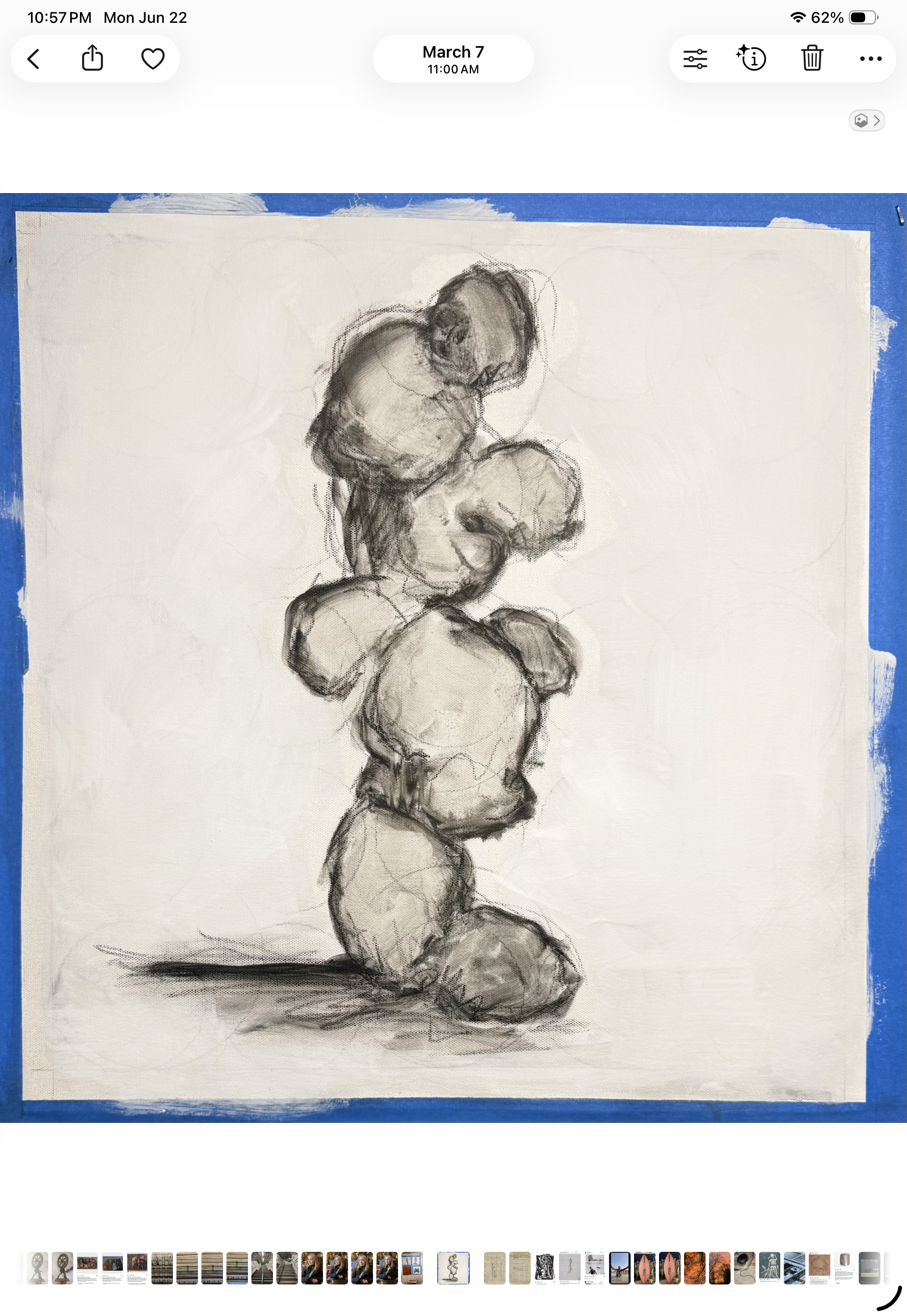 ROCK PILE SKETCH 2025
Charcoal, Oil, on canvas
18”x18”