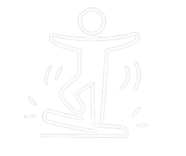 A simple line drawing of a person ice skating, with motion lines indicating movement.