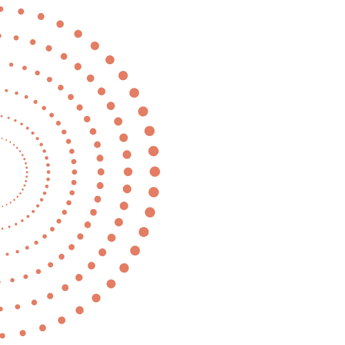 Concentric circles made of orange dots, forming a spiral pattern.