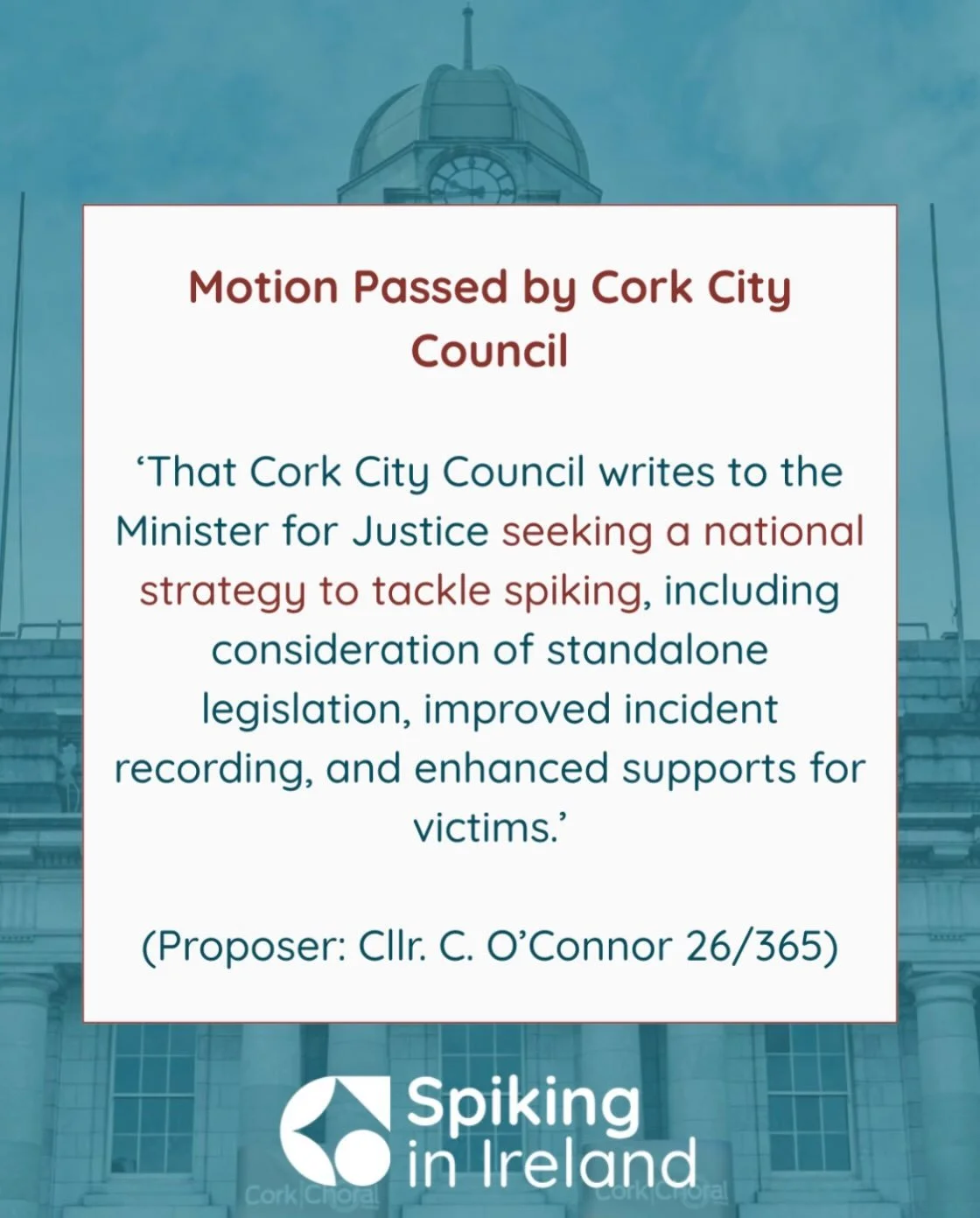 Proud to announce that this motion was passed unanimously by @corkcitycouncil  The motion was proposed by @ciaraoconnorcork  We hope that every council in Ireland will propose and pass this motion in the coming autumn....
@safegigsireland 
@sexualvio