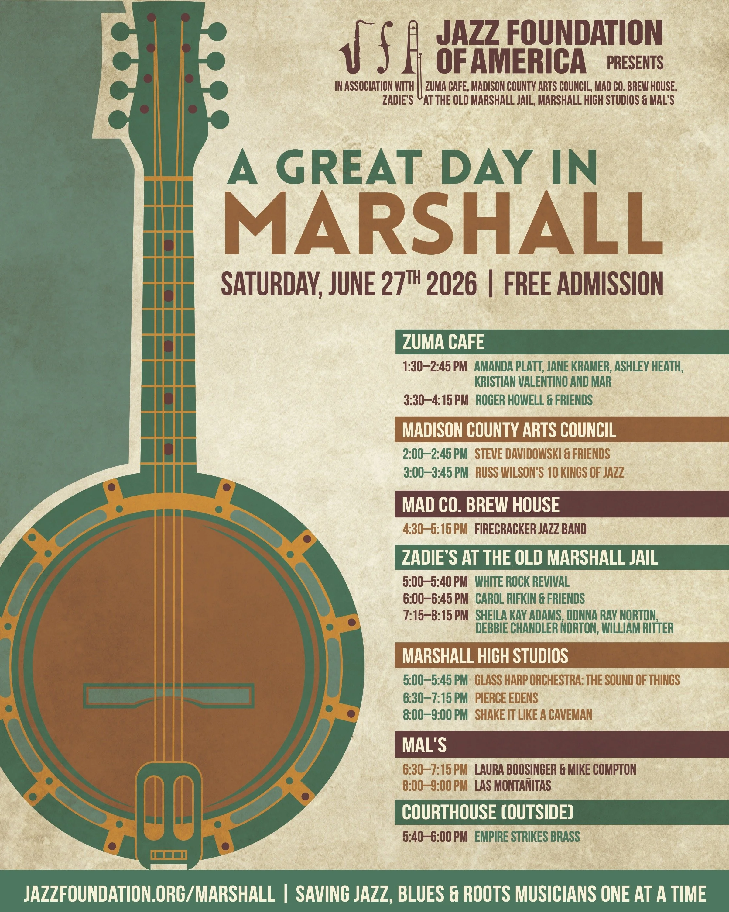 A Great Day in Marshall presented by the Jazz Foundation of America