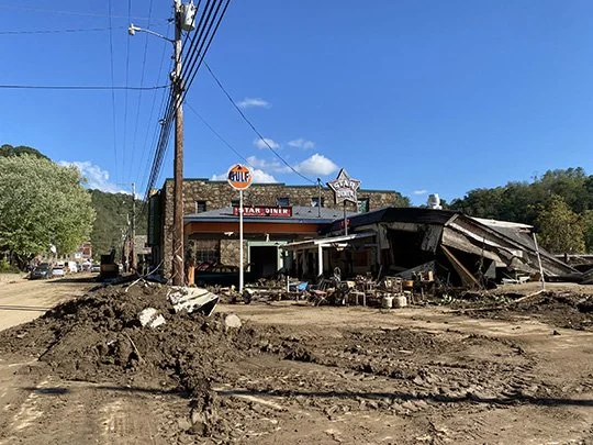 The original building that housed Star Diner has yet to recover after the flood. This business has been reinvented as Star Taco and moved across the street from its original location.
