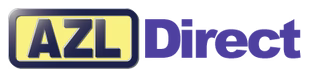 AZL Direct logo with purple and yellow design.