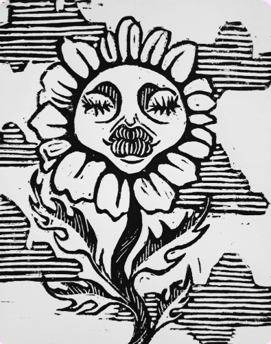 "The Flower" Block Print 2024 