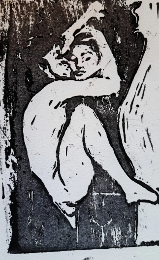 "John and Yoko / Fade into You" Block Print 2022