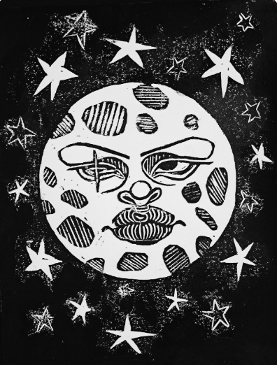 "Full Moon" Block Print 2024 