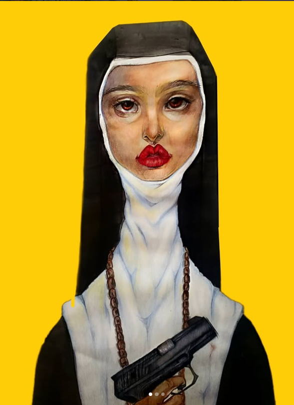 "The Nun" Mixed Media 2020 