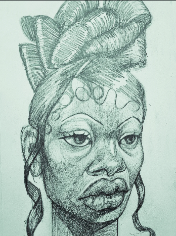 "Updo" Pencil on Paper 2024