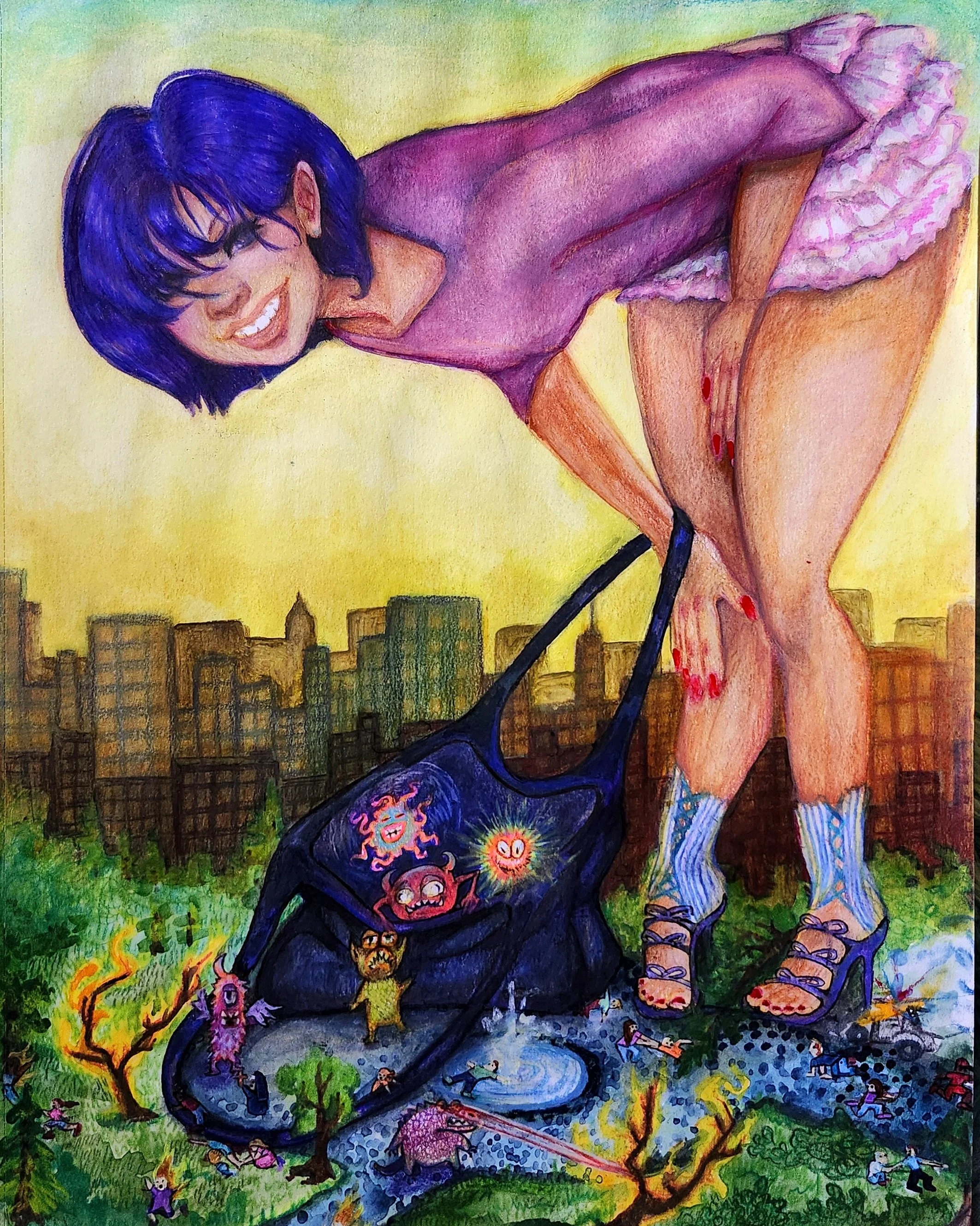 "Hell in a Handbag" Mixed Media 2026