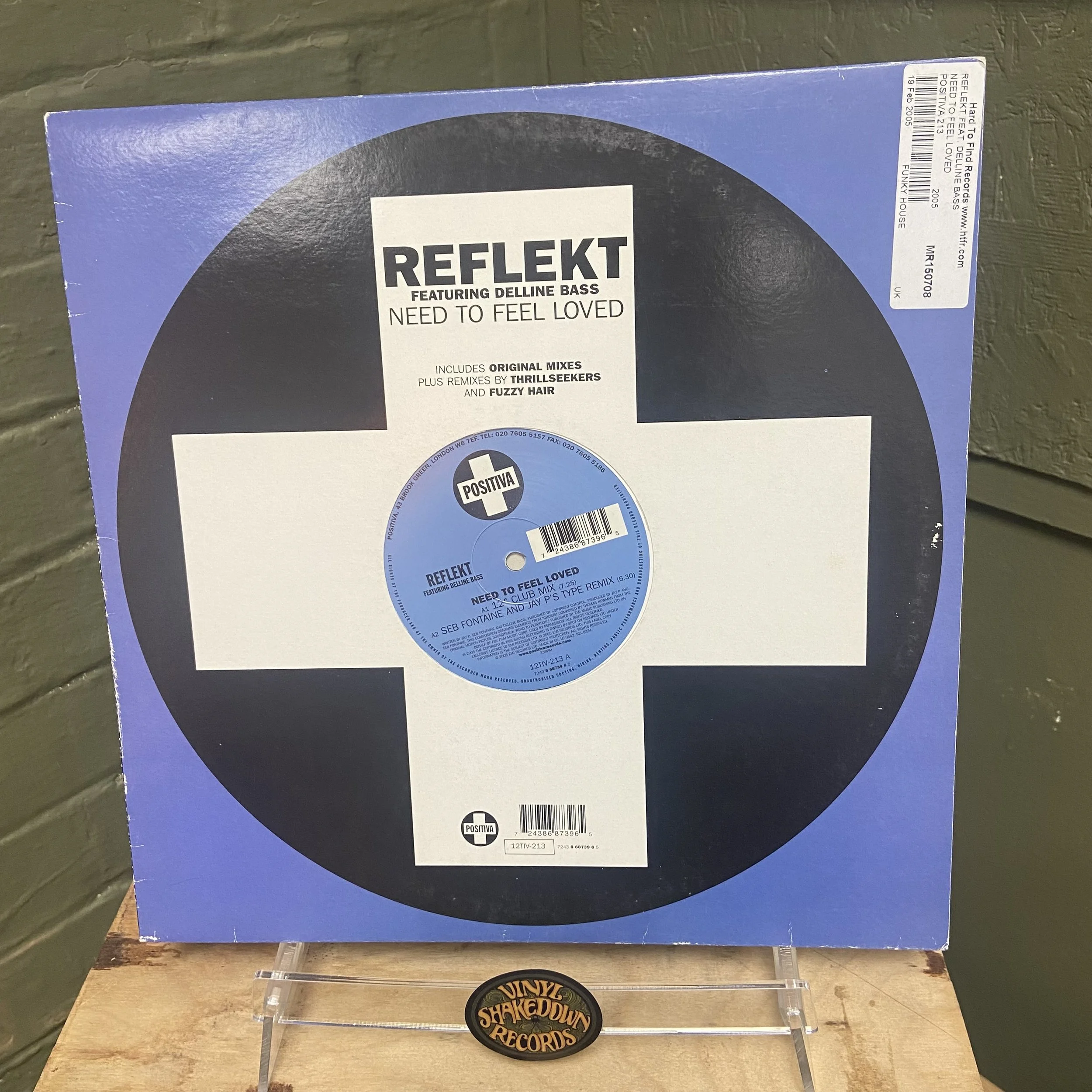 Reflekt / Delline Bass 'Need to feel Loved' (2005) UK 12" House/ Progressive - VG+ VINYL