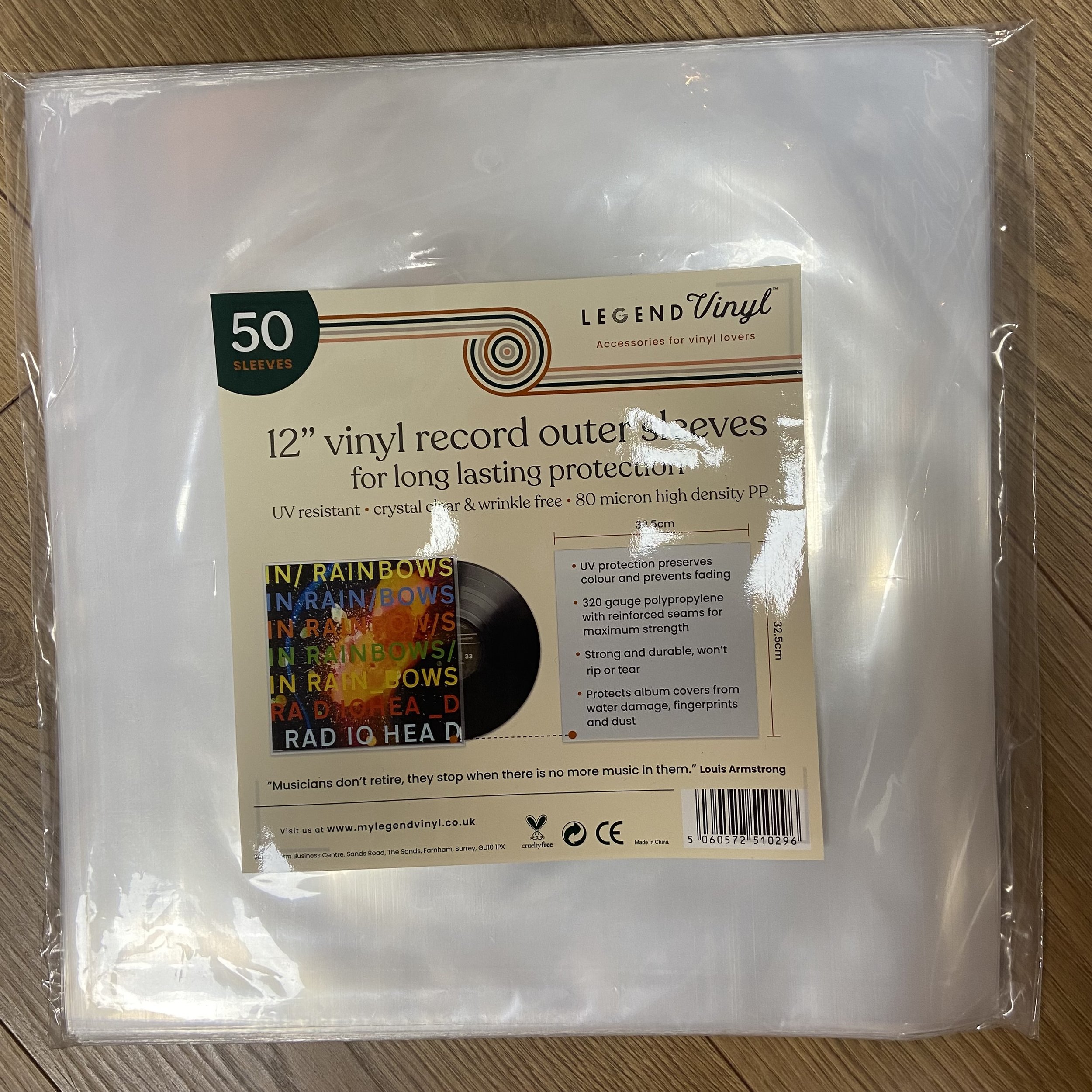 12" Vinyl Outer Sleeves (50 Pack) by 'Legend Vinyl'