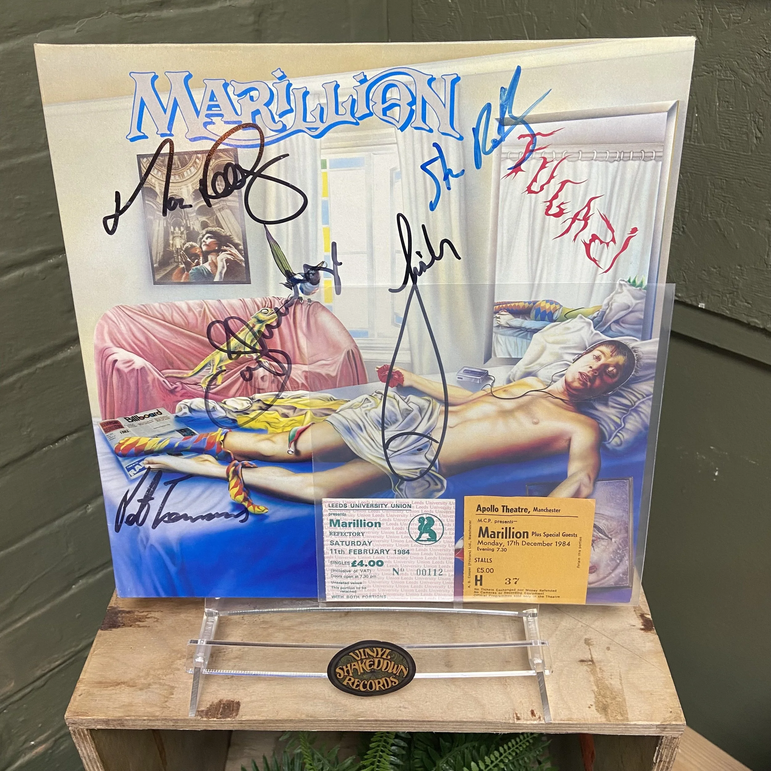 Marillion 'Fugazi' (1984) - UK Gatefold PROMO, Fully Signed, With Ticket Stubs, Press Cuttings, Fan Collage Inner - VG+/VG VINYL