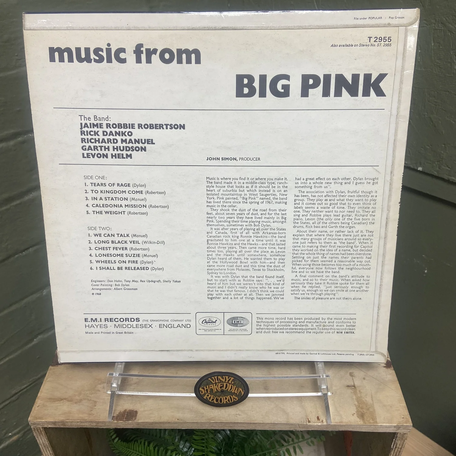 The Band 'Music From Big Pink' (1968) - UK MONO - The only Mono
