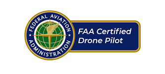 FAA Certified Drone Pilot badge from the Federal Aviation Administration.