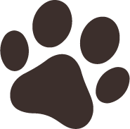 Silhouette of a large dog paw print.