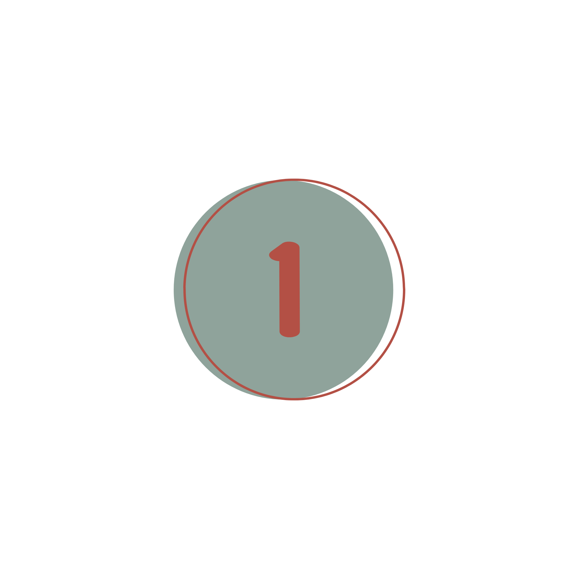 Diagram illustrating a graph with a curved line indicating progress, centered around the number 1.