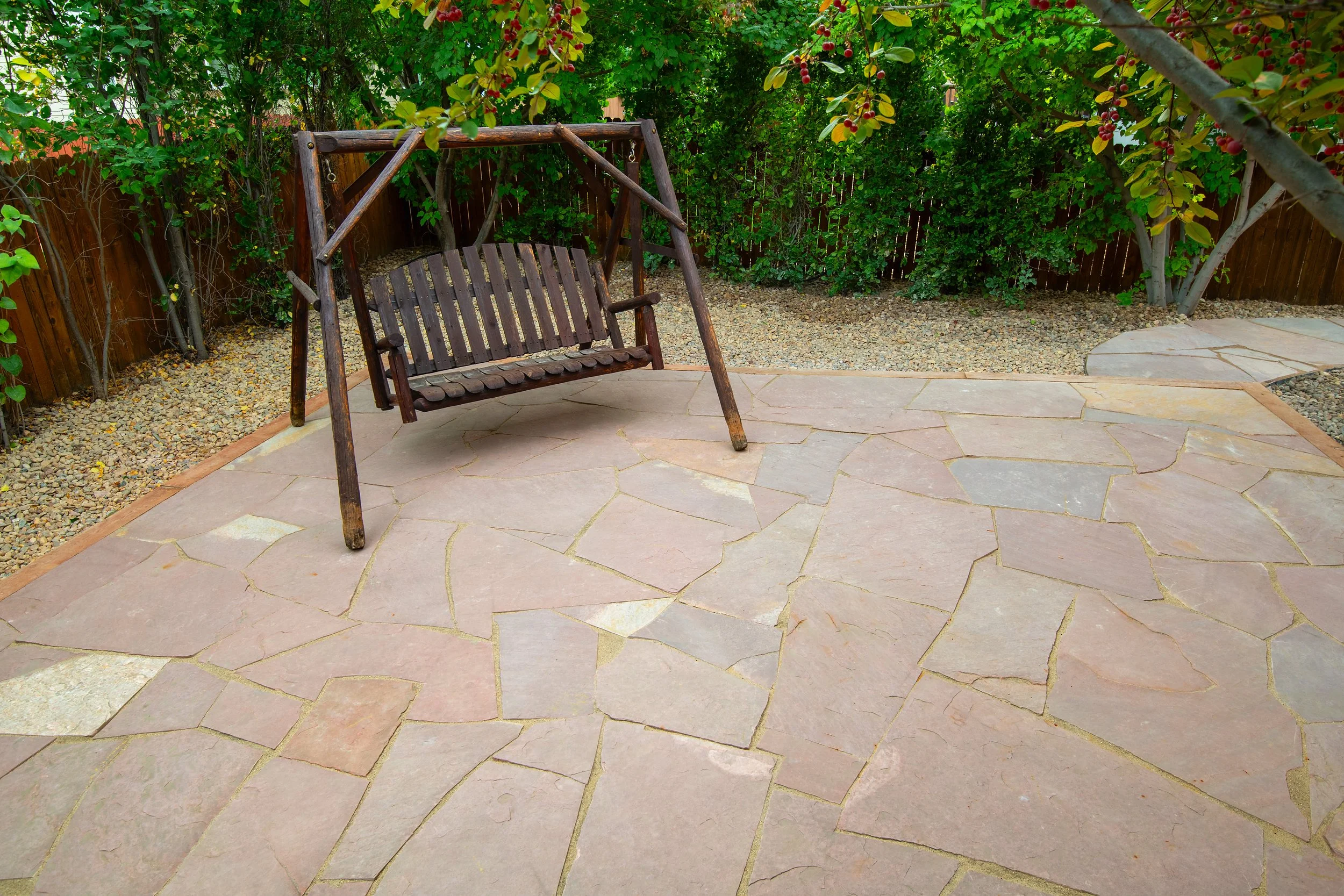 swing on a flagstone patio in northern colorado.jpg